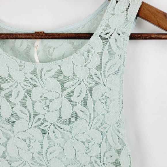 Free people mint green miles of lace dress size xs - Picture 7 of 10